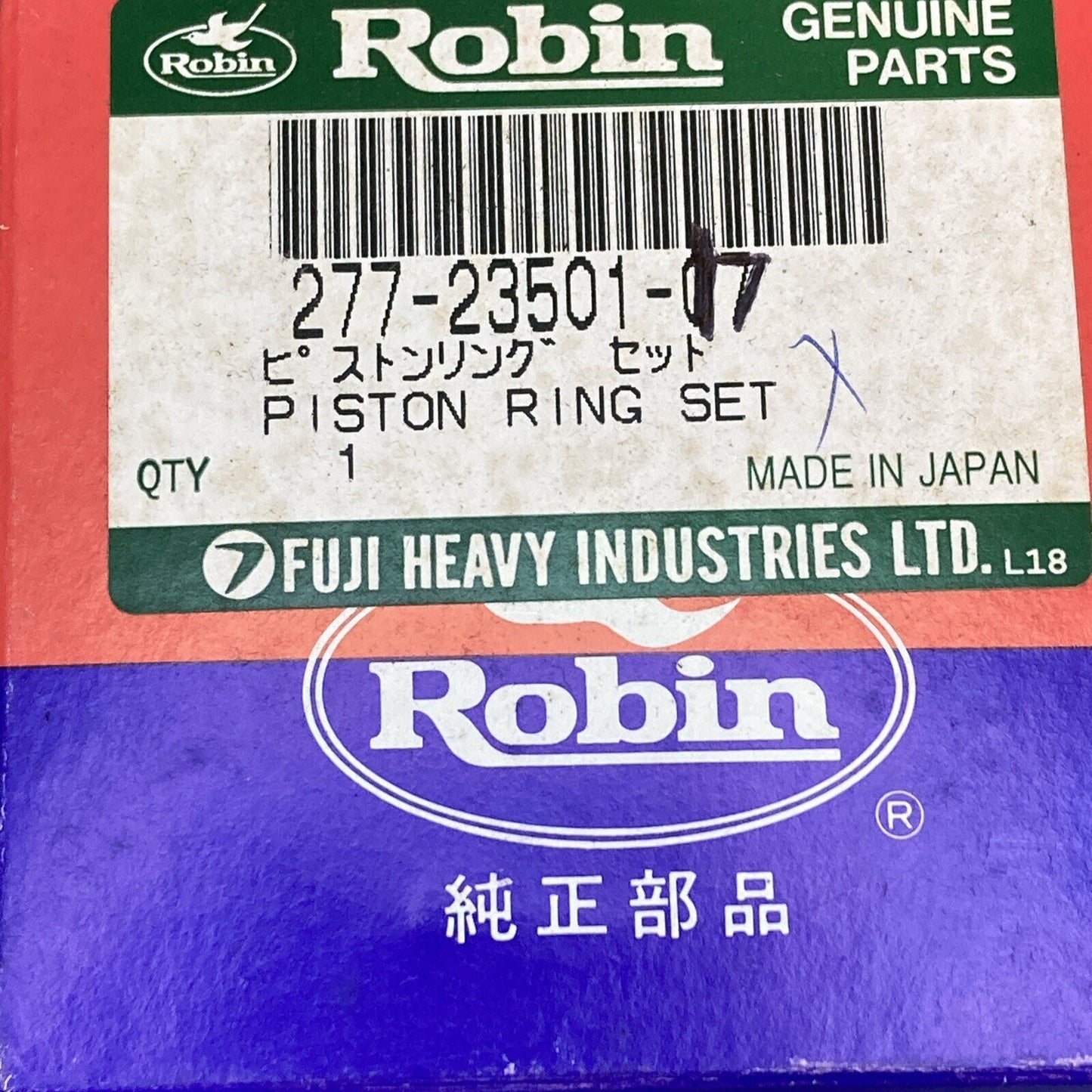 NEW GENUINE ROBIN SUBARU 277-23501-17 PISTON RING SET STD 3 PC OIL R.