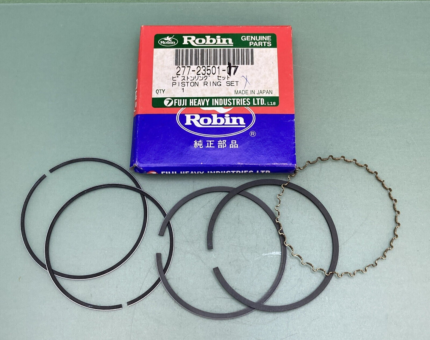 NEW GENUINE ROBIN SUBARU 277-23501-17 PISTON RING SET STD 3 PC OIL R.