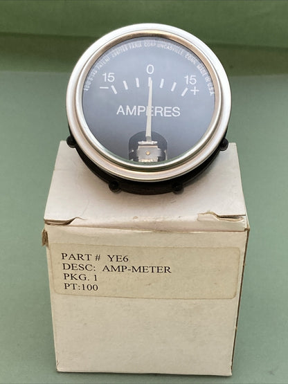 NEW REPLACES WISCONSIN CONTINENTAL YE6 AMMETER (15-0-15)