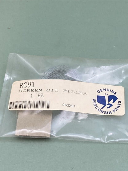 NEW GENUINE WISCONSIN CONTINENTAL RC91 SCREEN OIL FILLER