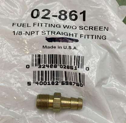 NEW GENUINE OREGON 02-861 FUEL FITTING W/O SCREEN 1/8PT wt=.01