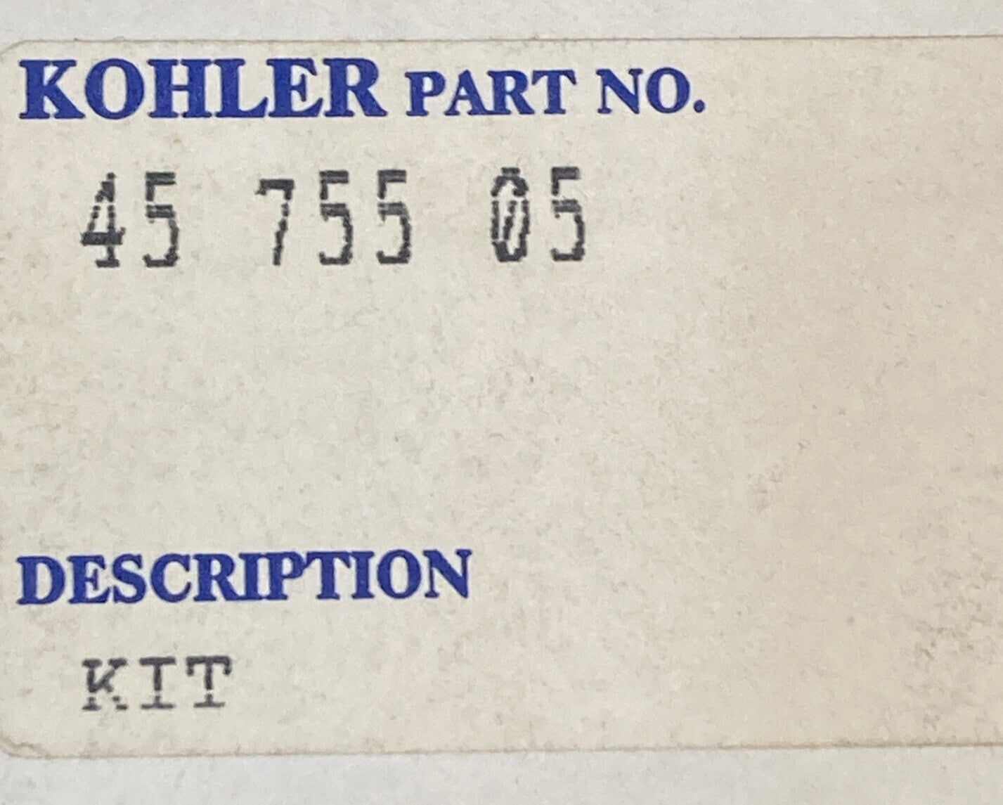 NEW GENUINE KOHLER 45 755 05 KIT, OVERHAUL