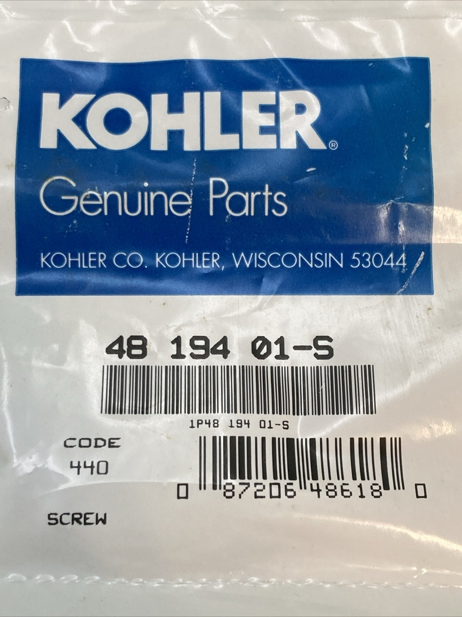 NEW GENUINE KOHLER 48 194 01-S SCREW