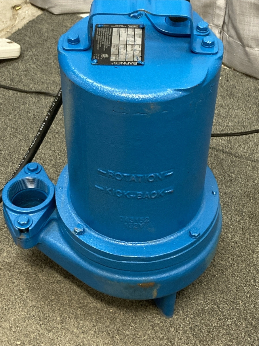 NEW BARNES 104888 Submersible Sewage Ejector Pump 1.0 HP 200/230V 1PH 20' Cord