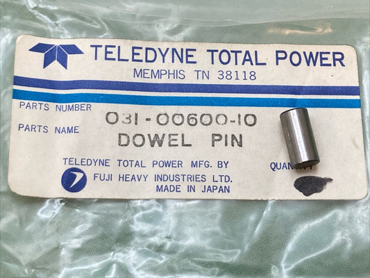NEW GENUINE TELEDYNE TOTAL POWER 031-00600-10 DOWEL PIN C.C.