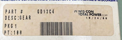 NEW GENUINE WIS-CON TOTAL POWER  GD93C4 GEAR MAGNETO