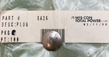 NEW GENUINE WIS-CON TOTAL POWER SA26 PLUG-EXP-CONCAVE 5/8
