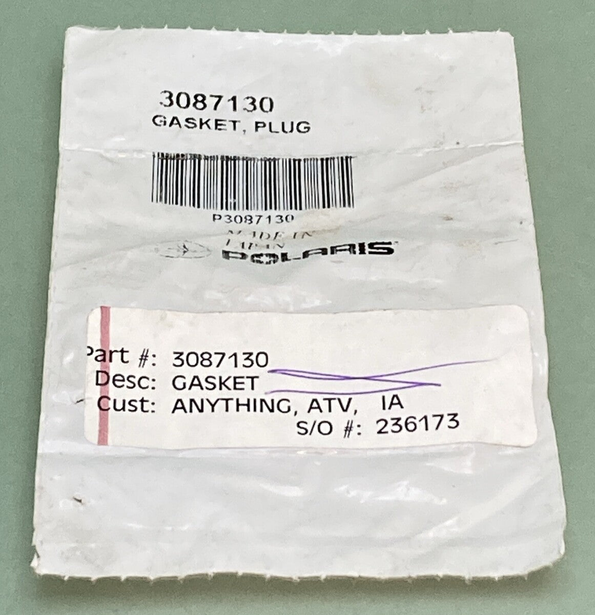 NEW GENUINE POLARIS 3087130 GASKET PLUG (ab)(ac) INTAKE and EXHAUST