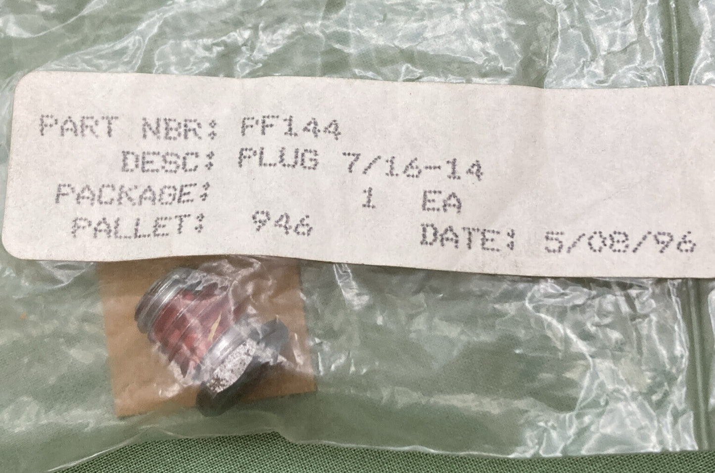 NEW REPLACES WISCONSIN CONTINENTAL PF144 PLUG 7/16-14 HEX HD