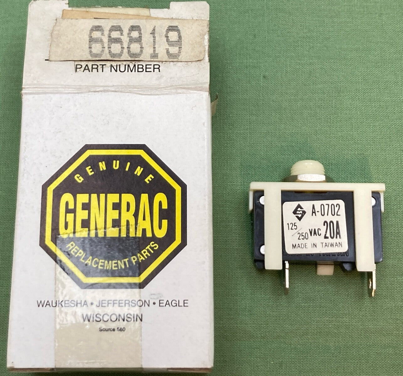 NEW GENUINE GENERAC 66819 CIRCUIT BREAKER
