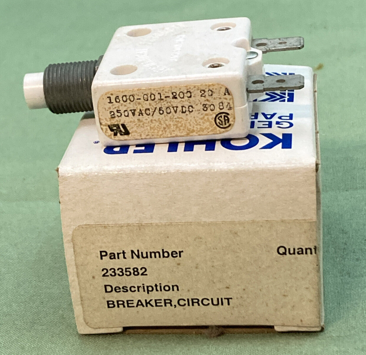 NEW GENUINE KOHLER 233582 BREAKER, CIRCUIT