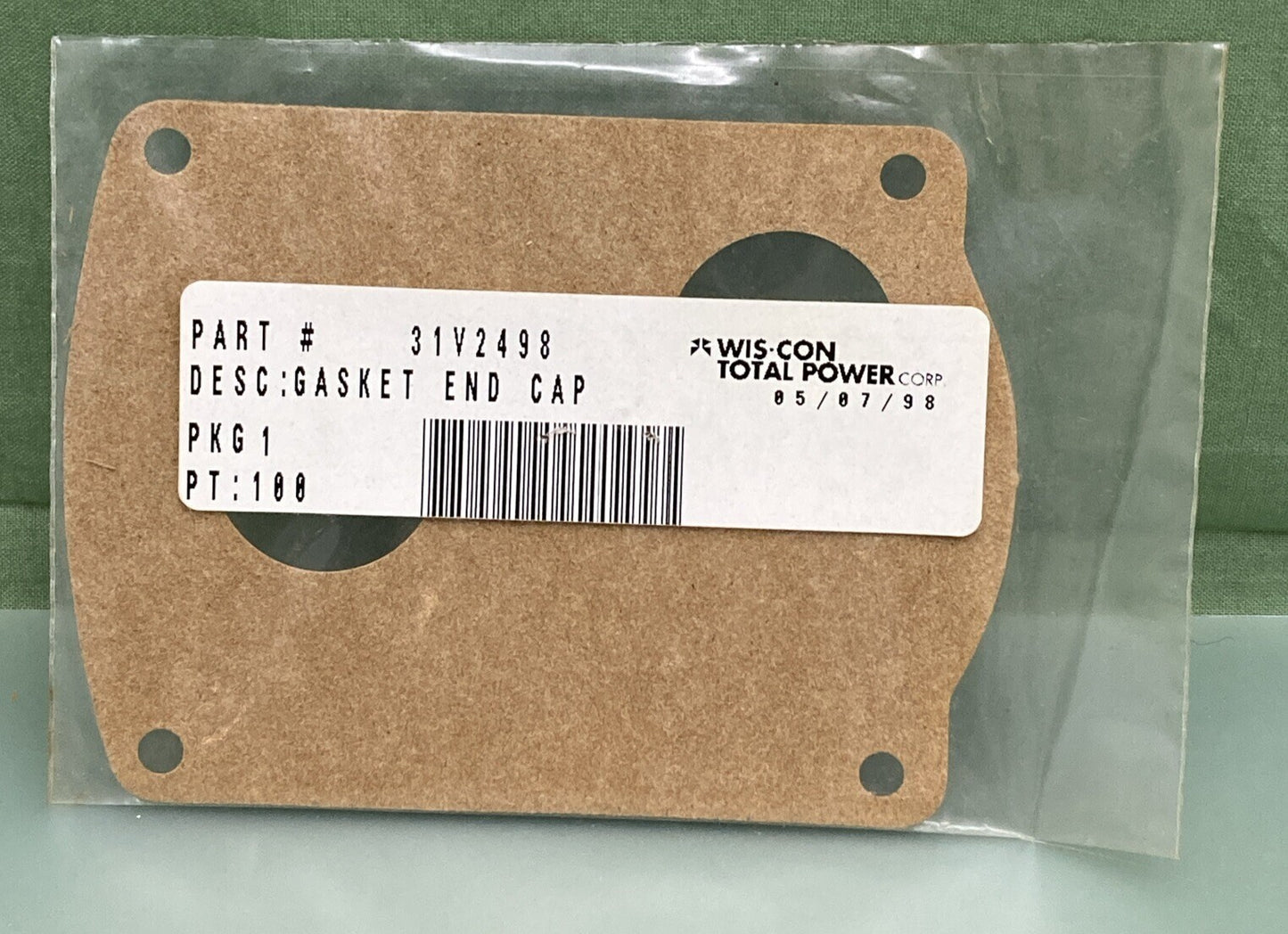 NEW GENUINE WIS-CON TOTAL POWER 31V2498 GASKET END CAP