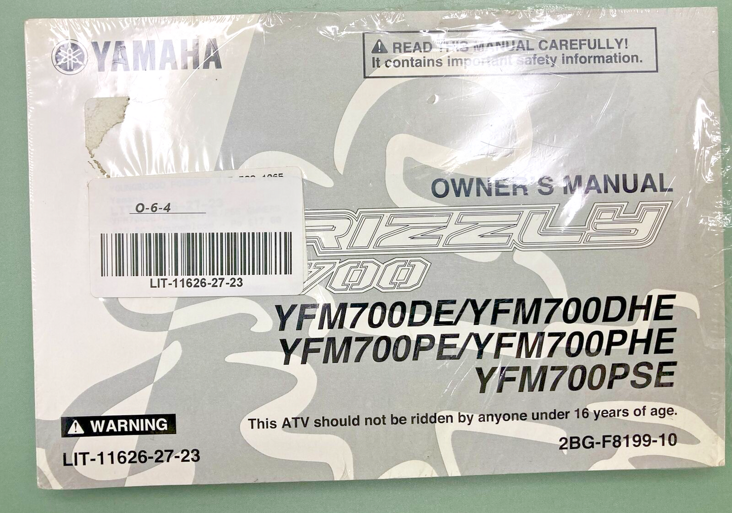 NEW GENUINE YAMAHA LIT-11626-27-23 2BG-F8199-10 OWNERS MANUAL YFM700