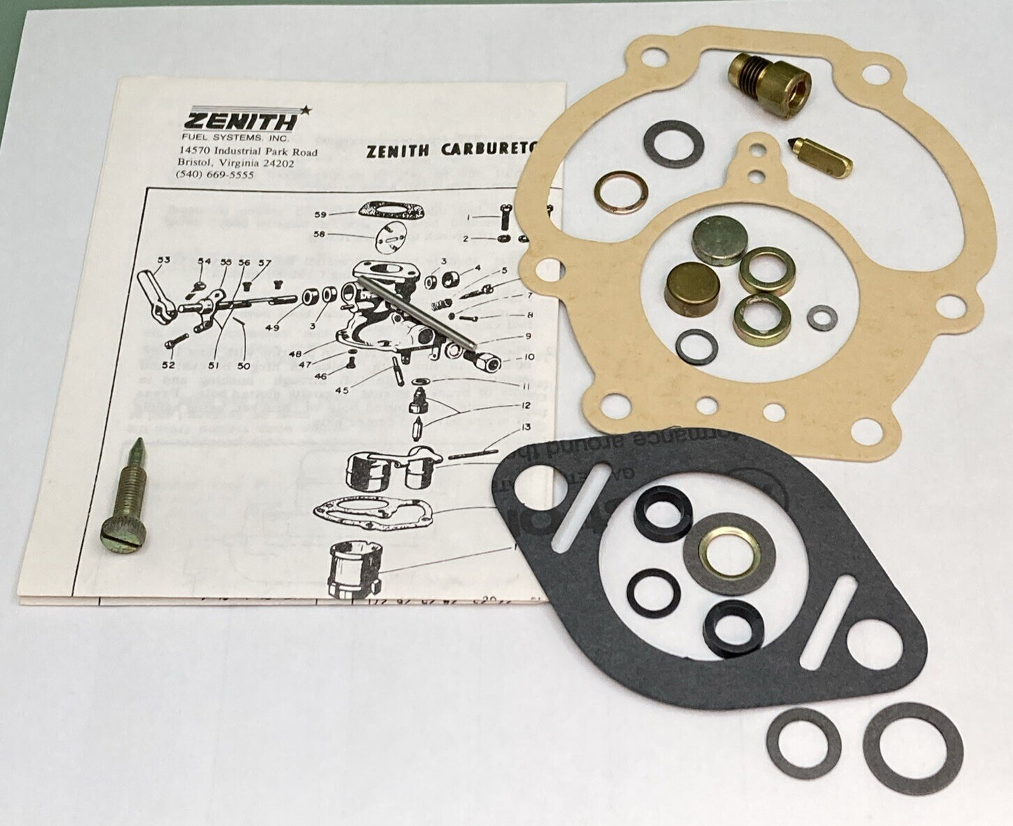 NEW GENUINE ZENITH FUEL SYSTEMS K2040 CARBURETOR KIT