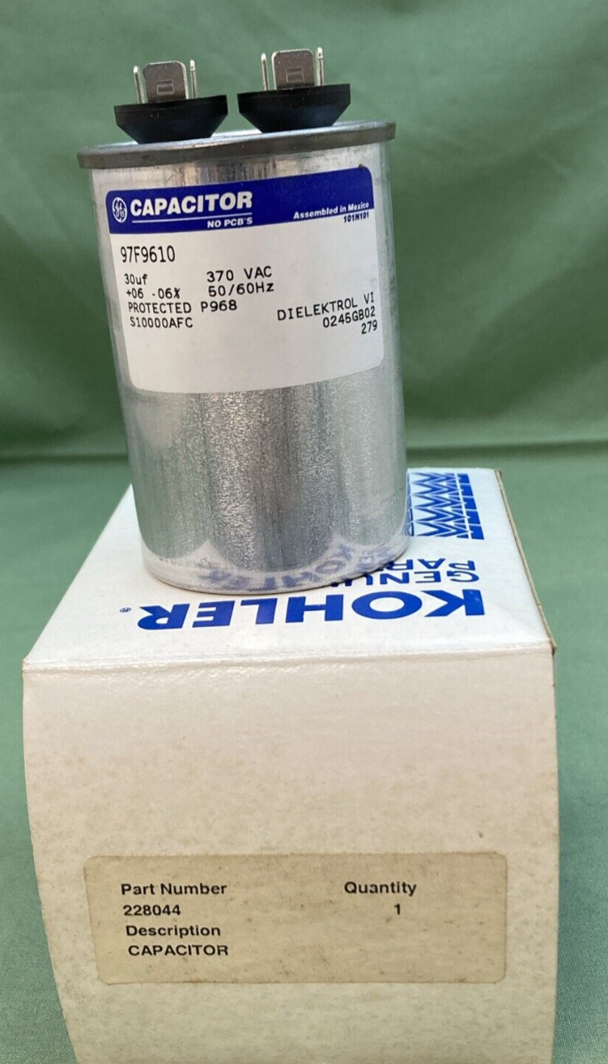 NEW GENUINE KOHLER 228044 CAPACITOR, 30 UF, 370 V