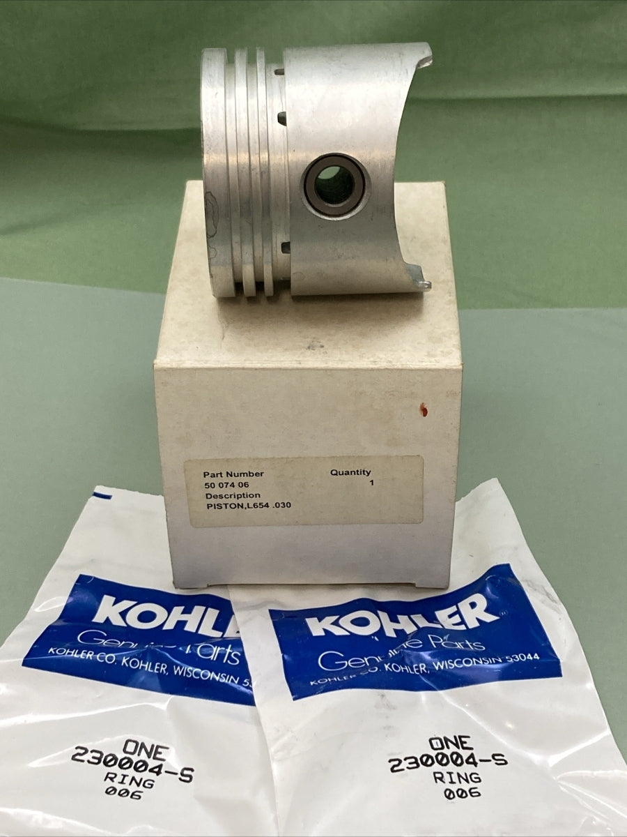 NEW GENUINE KOHLER 50 074 06 PISTON, L654 .030 SUPERCEDES 5007406