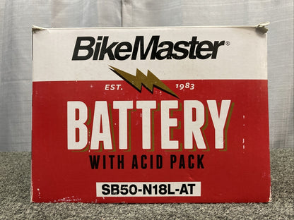 NEW GENUINE BIKEMASTER SB50-N18L-AT BATTERY W/ ACID PACK