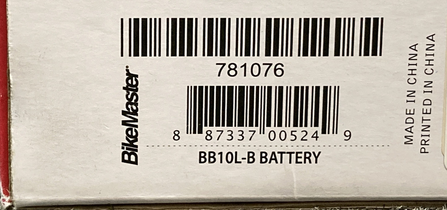 NEW GENUINE BIKEMASTER BB10L-B BATTERY W/ ACID PACK