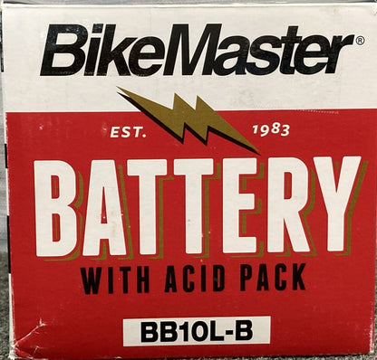 NEW GENUINE BIKEMASTER BB10L-B BATTERY W/ ACID PACK