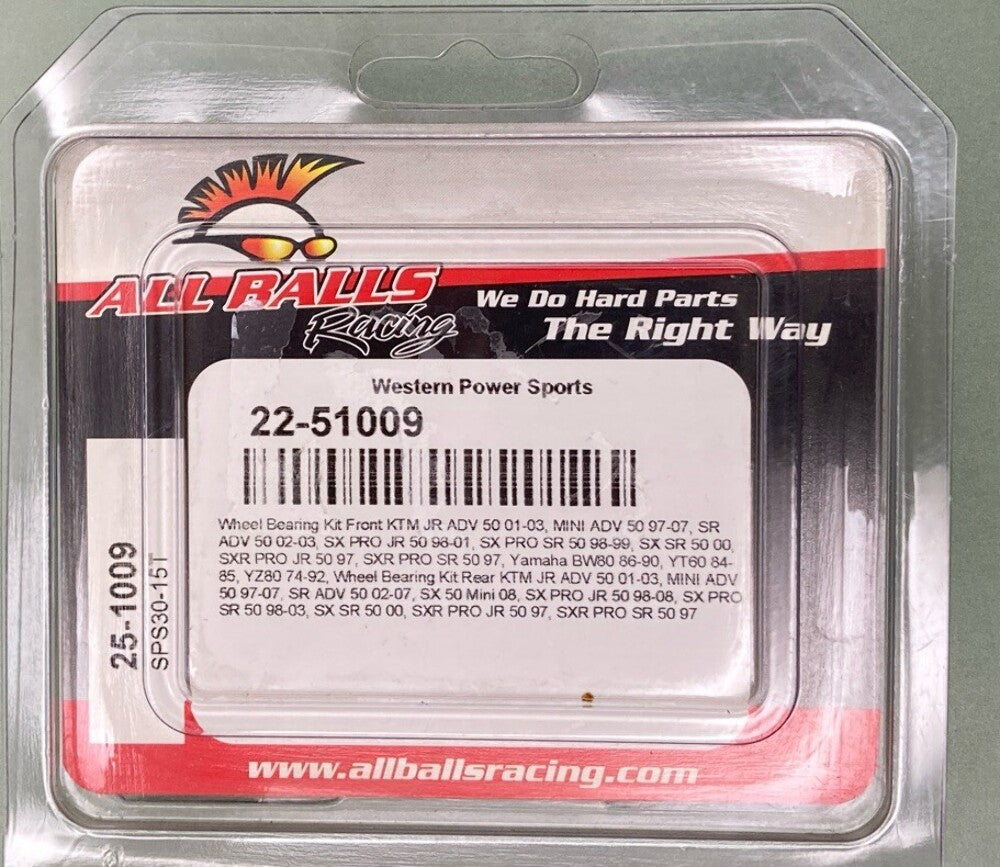 NEW GENUINE ALL BALLS RACING 22-51009 Wheel Bearing and Seal Kit