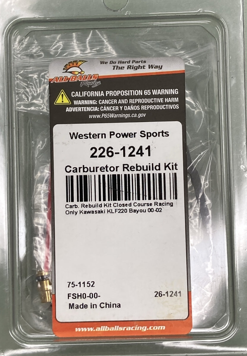 NEW GENUINE ALL BALLS RACING 226-1241 CARBURETOR REBUILD KIT