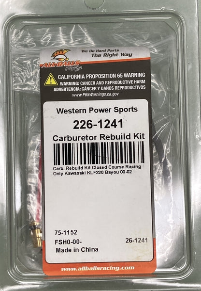 NEW GENUINE ALL BALLS RACING 226-1241 CARBURETOR REBUILD KIT
