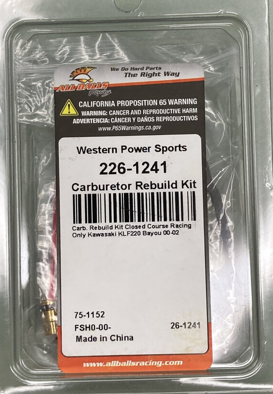 NEW GENUINE ALL BALLS RACING 226-1241 CARBURETOR REBUILD KIT