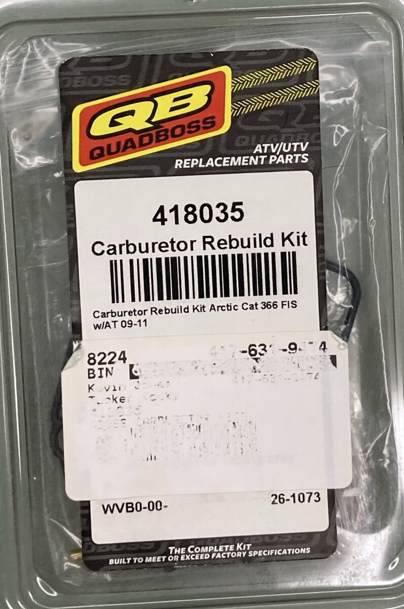 NEW GENUINE QUADBOSS 418035 CARBURETOR REBUILD KIT 26-1073
