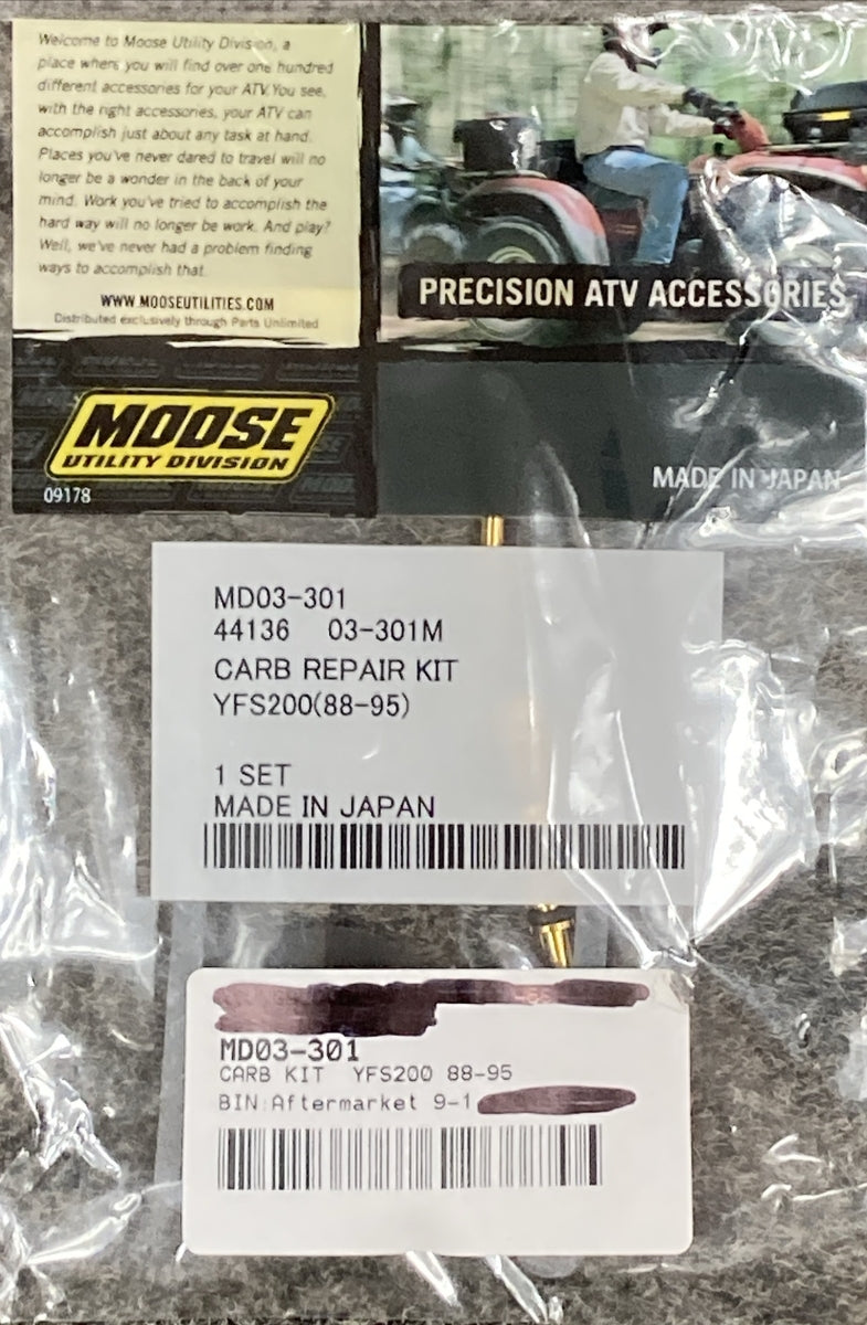 NEW MOOSE UTILITY MD03-301 Carburetor Rebuild Kit YFS200 88-95