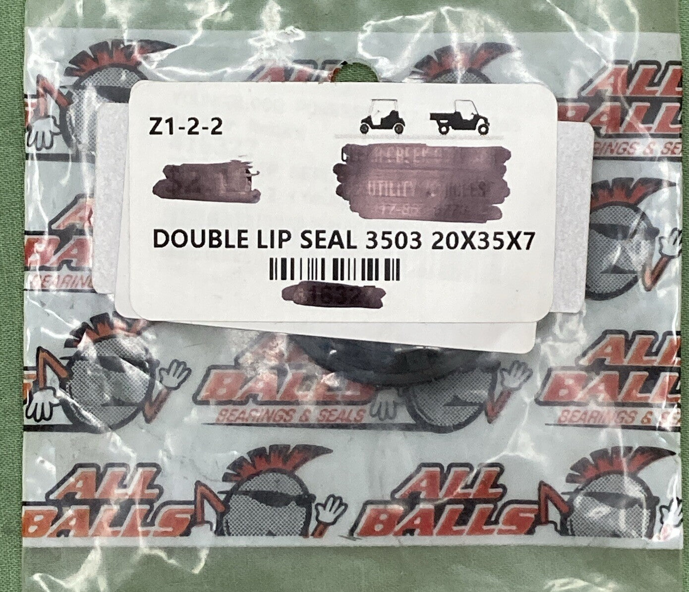NEW GENUINE ALL BALLS 3503 DOUBLE LIP SEAL 20X35X7