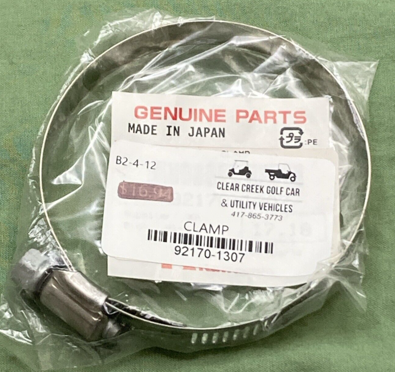 NEW GENUINE KAWASAKI 92170-1307 CLAMP, AIR CLEANER