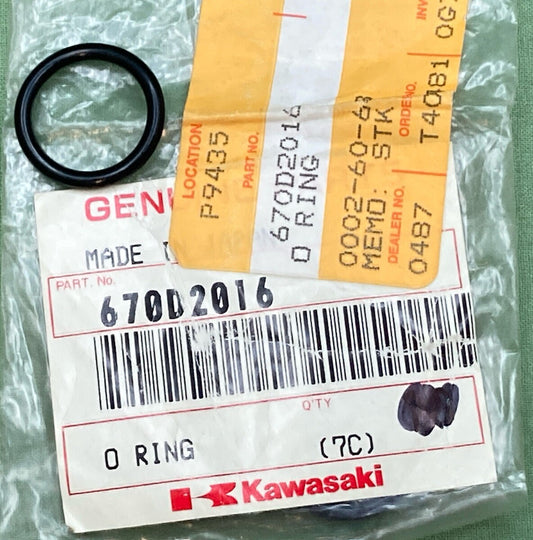 QTY 2 NEW GENUINE KAWASAKI 670D2016 O Ring, 16MM