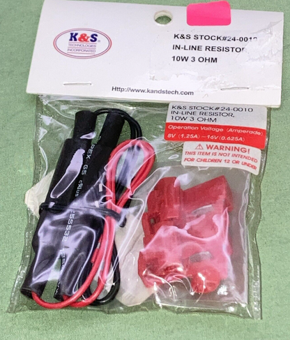 NEW K & S Technologies 2050-0065 Universal In-Line Resistor 10W 3 OHM S149