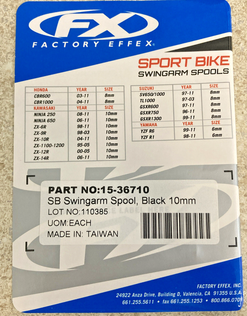 NEW FACTORY EFFEX 15-36710 Swingarm Spools 10MM