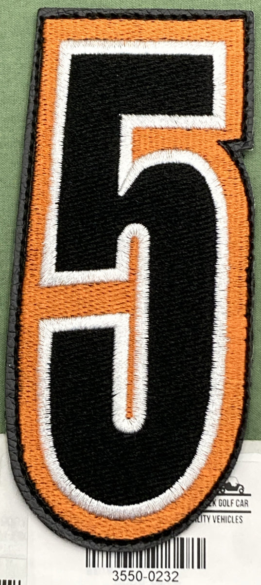 NEW AMERICAN KARGO 3550-0232 EMBROIDERED HOOK-VEL PATCH 5.25" #5 ORANGE, BLACK