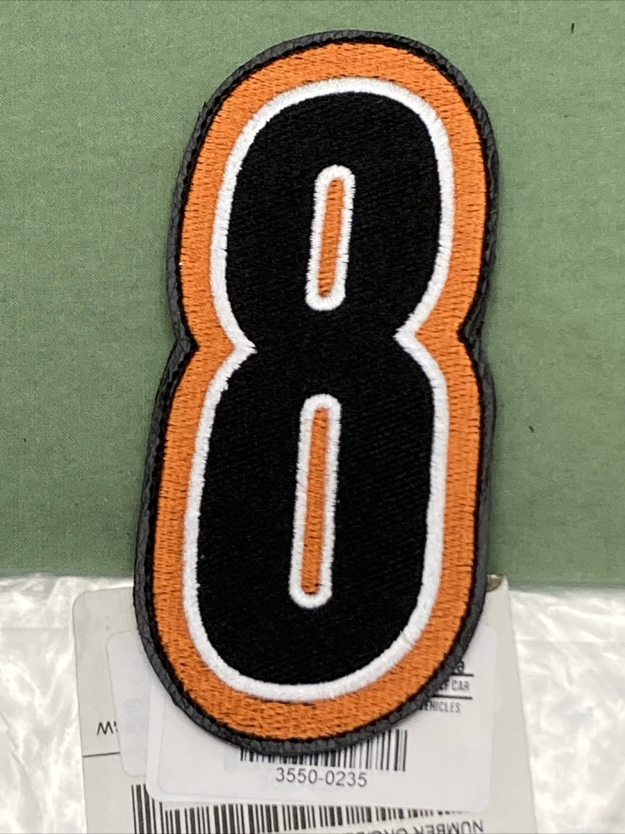 NEW AMERICAN KARGO 3550-0235 EMBROIDERED HOOK-VEL PATCH 5.25" #8 -ORANGE, BLACK
