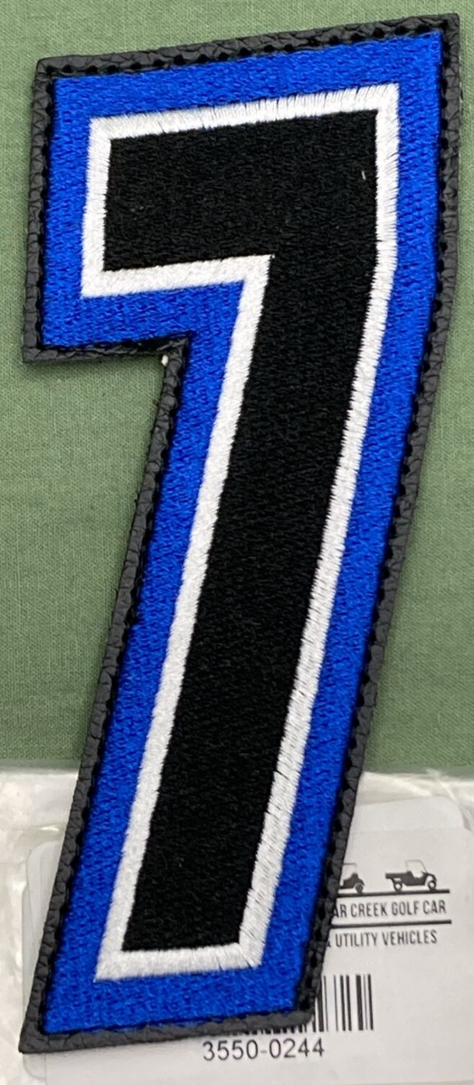NEW AMERICAN KARGO 3550-0244 EMBROIDERED HOOK-VEL PATCH 5.25" #7 BLUE, BLACK