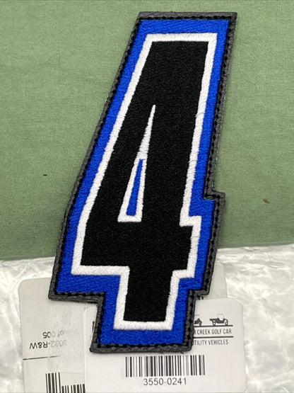 NEW AMERICAN KARGO 3550-0241 EMBROIDERED HOOK-VEL PATCH 5.25" #4 BLUE, BLACK