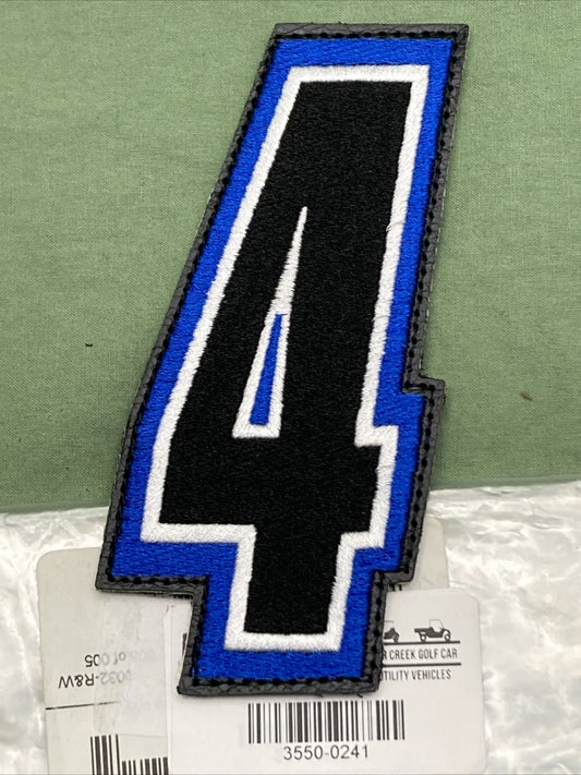 NEW AMERICAN KARGO 3550-0241 EMBROIDERED HOOK-VEL PATCH 5.25" #4 BLUE, BLACK