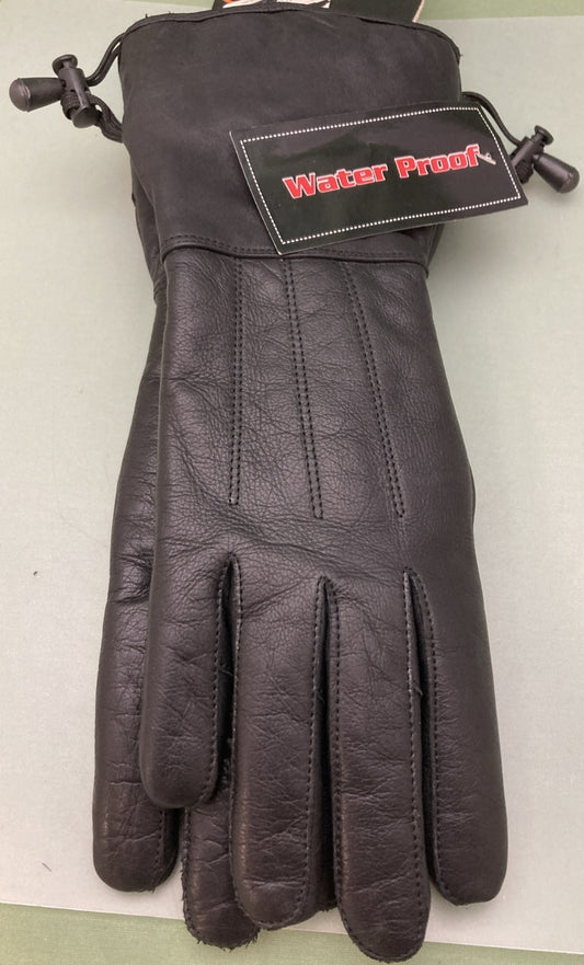 NEW GENUINE DANIEL SMART LEATHER WATER PROOF GAUNLET STYLE MOTORCYCLE GLOVES