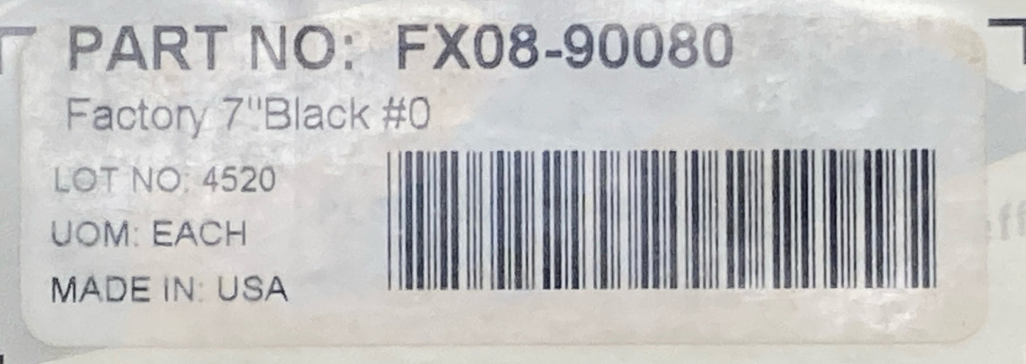 NEW 3 PACK FACTORY EFFEX FX08-90080 7" FACTORY NUMBERS 12 MIL BLACK #0