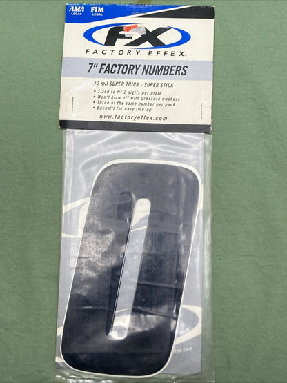 NEW 3 PACK FACTORY EFFEX FX08-90080 7" FACTORY NUMBERS 12 MIL BLACK #0
