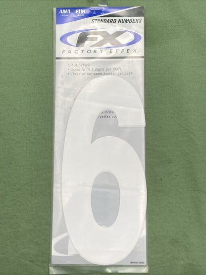 NEW 3 PACK FACTORY EFFEX 02-4482 02-4486 4 MIL THICK STD 8" NUMBER WHITE #6, #2