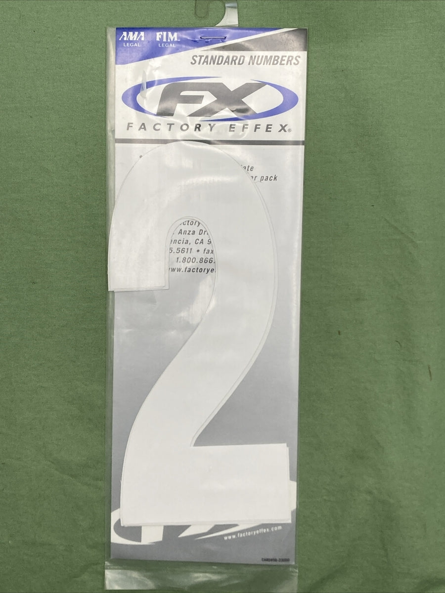 NEW 3 PACK FACTORY EFFEX 02-4482 02-4486 4 MIL THICK STD 8" NUMBER WHITE #6, #2