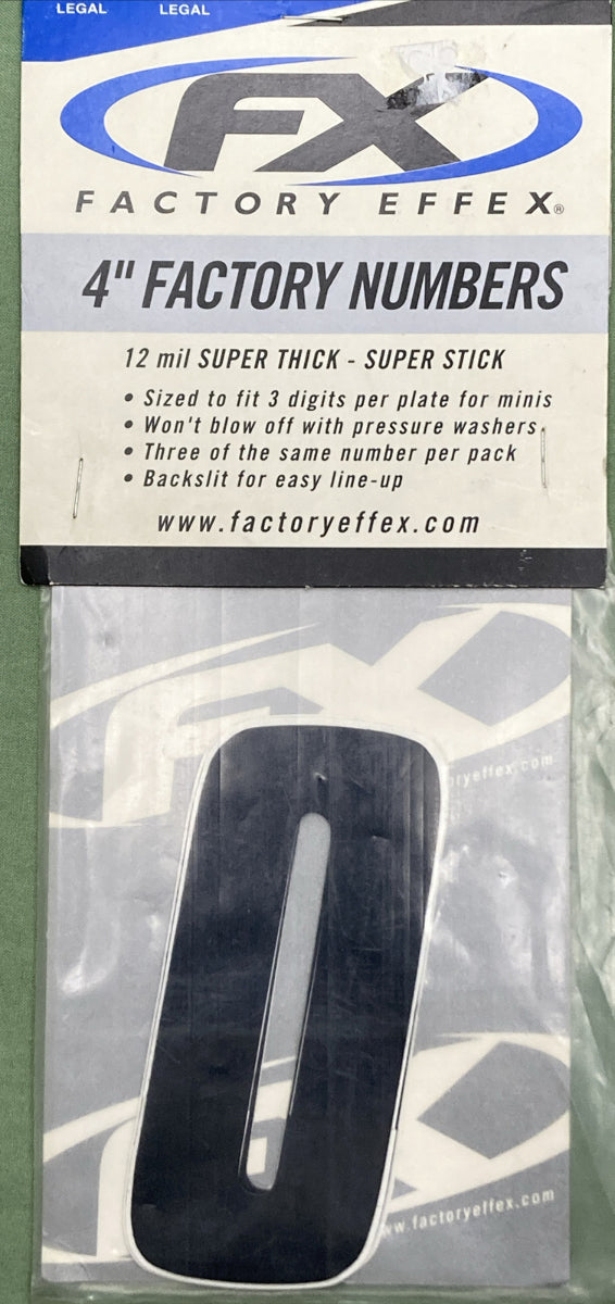 NEW FACTORY EFFEX 08-90000 4" FACTORY NUMBER 12 MIL BLACK #0