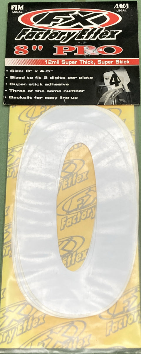 NEW 3 PACK FACTORY EFFEX FX02-4370 8" FACTORY NUMBERS 12 MIL WHITE #0