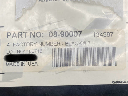 NEW FACTORY EFFEX FX08-90007 4" FACTORY NUMBER 12 MIL BLACK #7