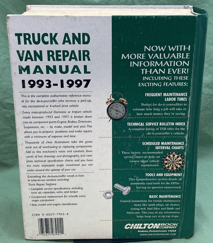 GENUINE CHILTON'S 7921 TRUCK & VAN SERVICE MANUAL 1993-1997