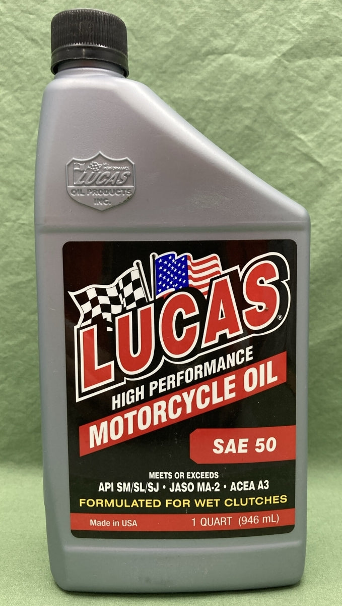 NEW Lucas Oil 10712 SAE 50 High Performance Motorcycle Oil 1 Quart