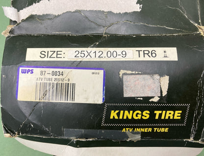 NEW KINGS TIRE 87-0034 25x12.00-9 TR6 ATV INNER TUBE